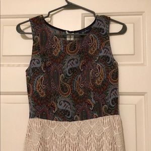 Paisley and lace colorful dress